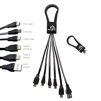 Jumbo Jelly 4-in-2 Charging Cable Black