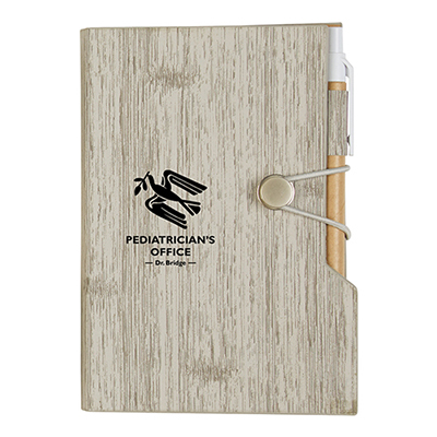 Woodgrain Look Notebook With Sticky Notes And Flags