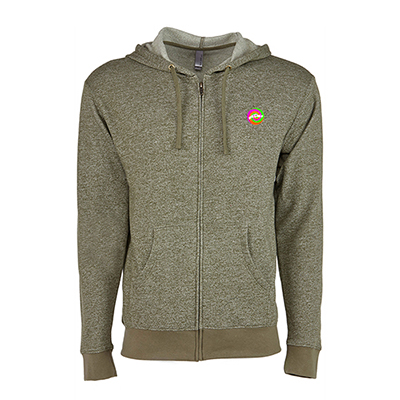 Next Level Apparel Adult Pacifica Denim Fleece Full-Zip Hooded Sweatshirt