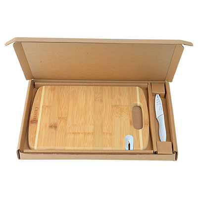 Bamboo Sharpen-It™ Cutting Board with Knife Gift Box Set