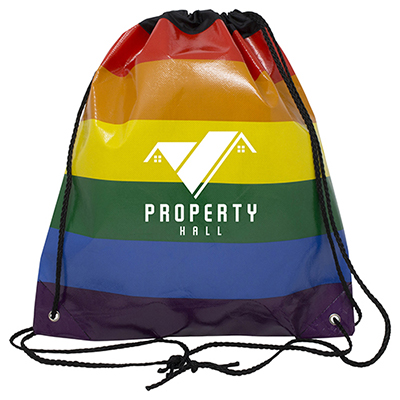 Jumbo Rainbow Backpack with Drawstring Closure