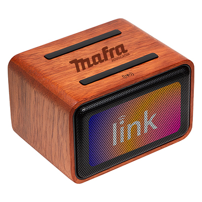 FSC® Mahogany Wireless Speaker with Wireless Charger