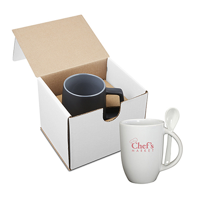 12 oz. Dapper Mug with Spoon In Mailer Box
