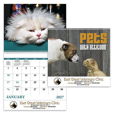 Pets with Attitude - Spiral Calendar