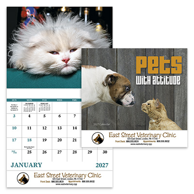 Pets with Attitude Calendar - Stapled