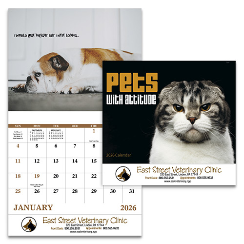 Pets with Attitude Calendar - Stapled