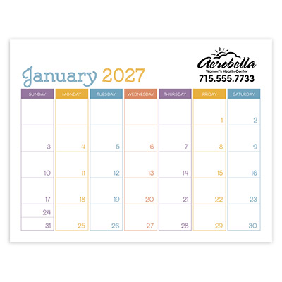 Small Monthly Desk Pad - Colors
