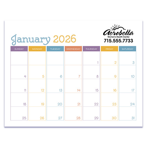 Small Monthly Desk Pad - Colors