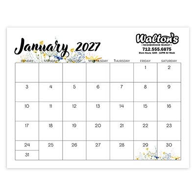 Small Monthly Desk Pad - Floral
