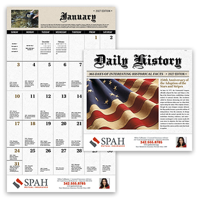 Daily History Wall Calendar - Stapled