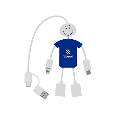 Techmate 3-In-1 Charging Cable & USB Hub 2.0*