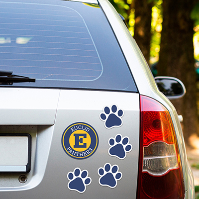 2 in 1 Circle Car Magnet with 4 Paw Prints