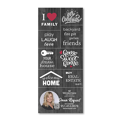 Business Card Magnet with 8 Message Magnets