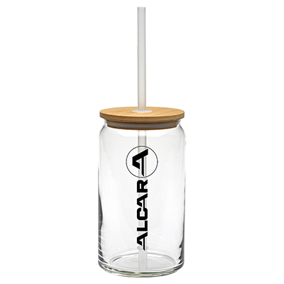 16 oz. Soda Can Glass with Bamboo Lid