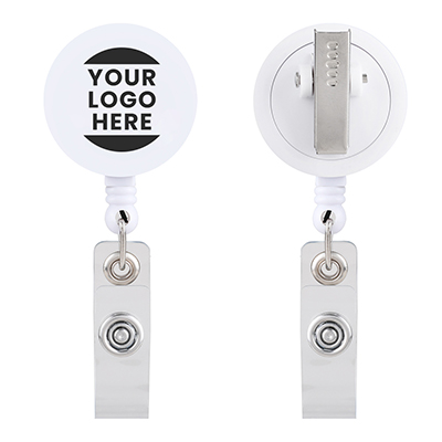 ID Buddy Round Rectangle Swivel Badge Reel