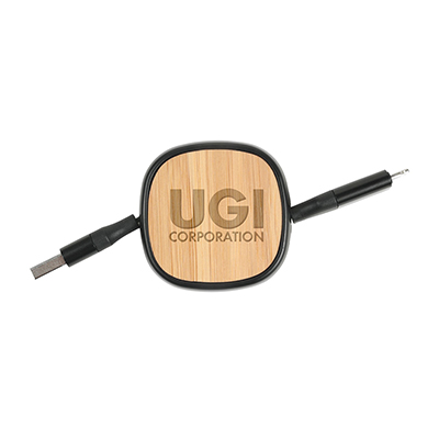 Bamboo Retractable 4-in-1 Charging Cable