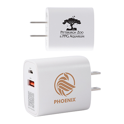 Channel 20W 2- Port PD Wall Charger with Dual Outputs