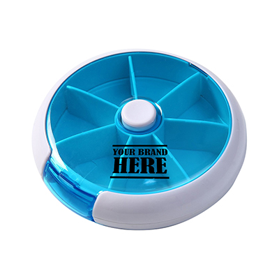 Round Push Button Pill Box