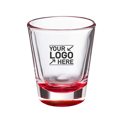 1.75 oz Clear Glass Shot Glasses with Colored Bottom