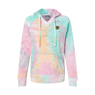 MV Sport Women’s Courtney Burnout V-Notch Hooded Sweatshirt