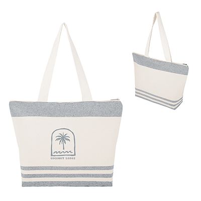 10 oz. Marlo Recycled Cotton Zippered Tote Bag