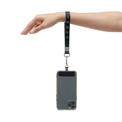 Push Pop Wrist Strap Keychain With Phone Holder
