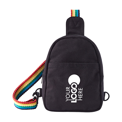 Rainbow Strap Recycled Cotton Crossbody Bag