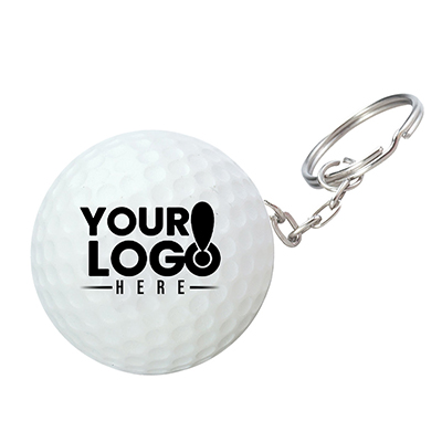 Golf Ball Shape Stress Ball Keychain