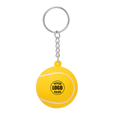Tennis Ball Shape Stress Ball Keychain