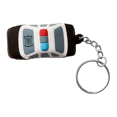 Police Car Shape Stress Ball Keychain