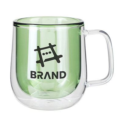 8.4 oz. Double Walled Colored Glass Mug