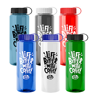 32 oz. Garyline® Slim Fit RPET Bottle with Tethered Lid