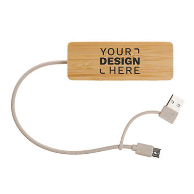 Bamboo Type-A+C 4-in-1 USB Hub