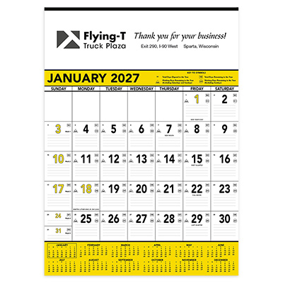 Yellow & Black Contractor's Calendar