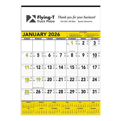 Yellow & Black Contractor's Calendar