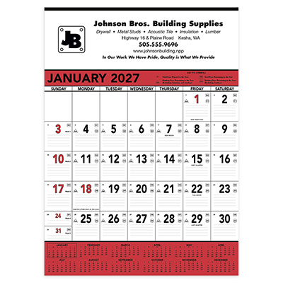 Red & Black Memo Calendar